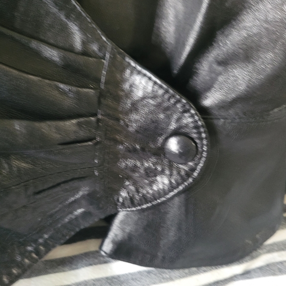 Pierrot Le Loup Paris Vintage Leather Jacket Designer Y2K Front Wrap Rouge sz M - Picture 7 of 16